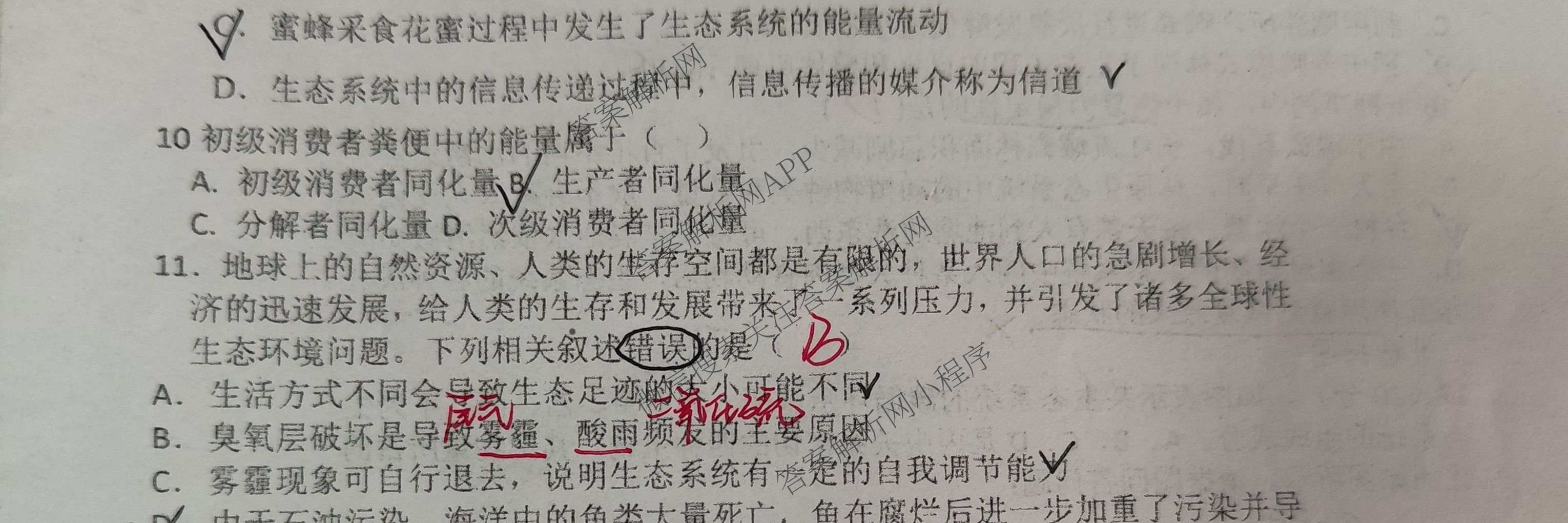 陕西省渭南市潼关中学2025-2026学年高二下学期月考(4月)（含生物 政治 数学等）生物试题