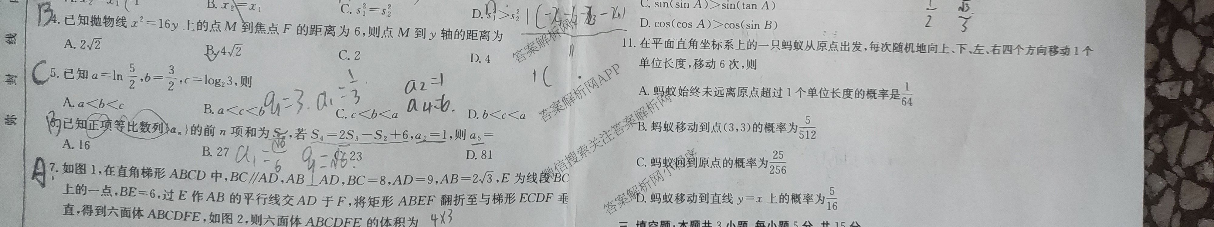 2025年定西市普通高中高三年级诊断考试各科答案及试卷（含政治 化学 语文等）数学试题