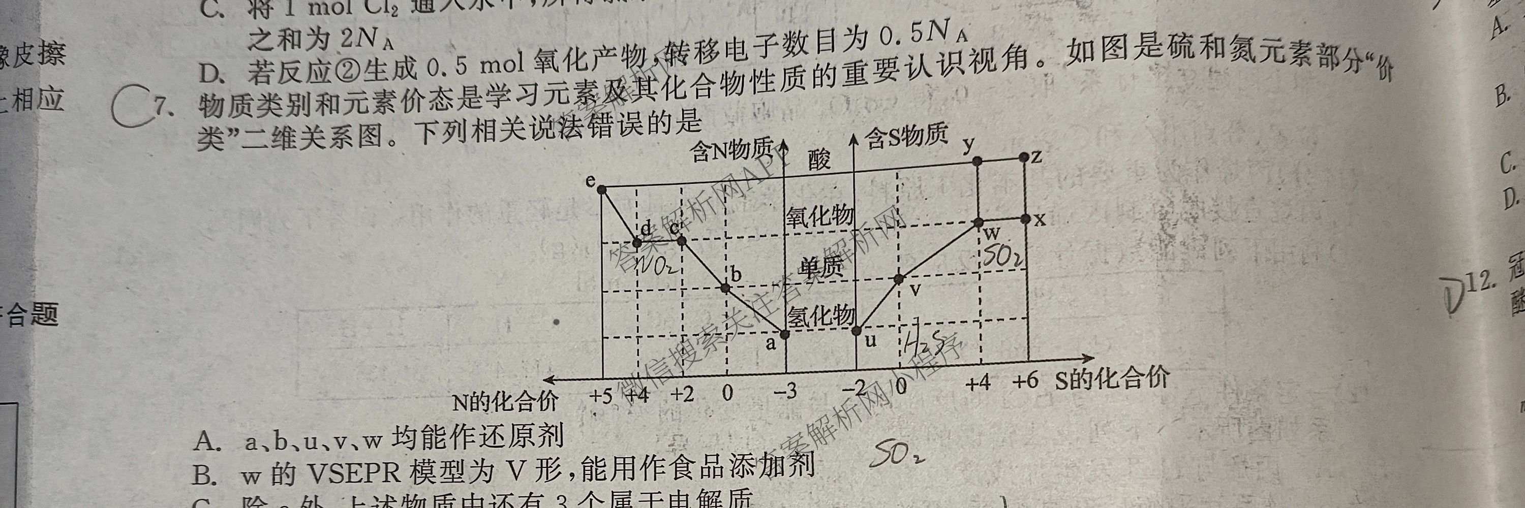 陕西省2027届高三开学考试(标题：高三科目试卷)（含化学(C) 数学 物理(A)等）化学试题