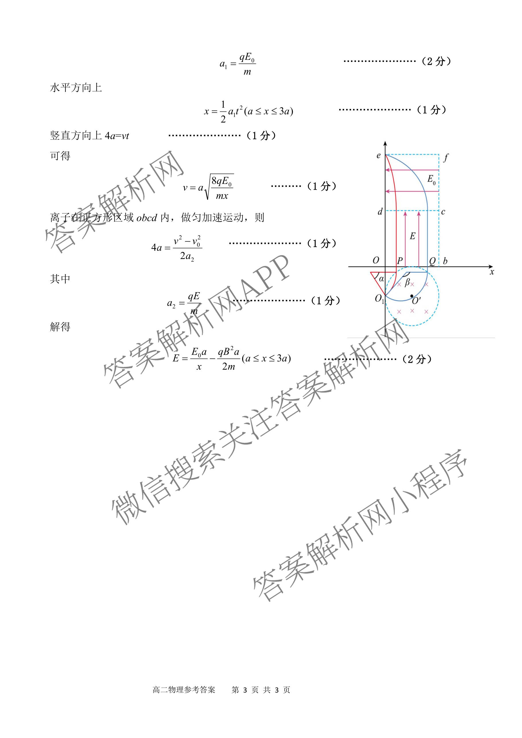漯河市2025-2026学年上学期高二期末考试(2月): 含化学、政治、物理试卷解析物理答案