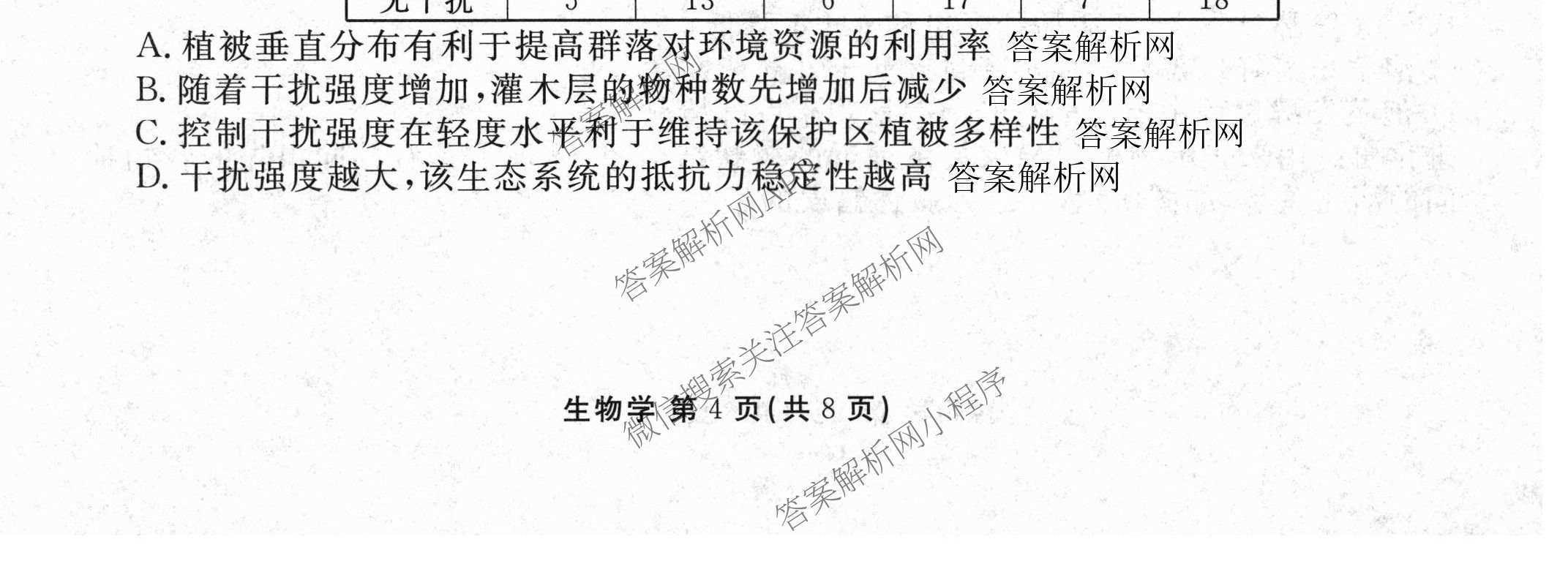 衡水金卷2025-2026学年度高三年级适应性测试(二): 含化学 物理 生物试卷解析生物试题