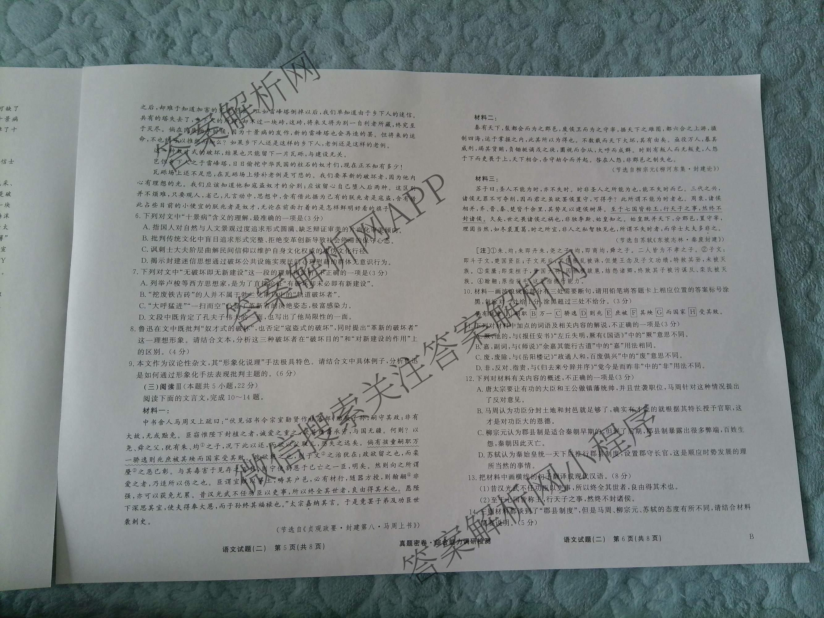 衡水真题密卷2025-2026学年度综合能力调研检测(二)2试卷及答案汇总: 含物理(1)、物理(7)、生物(10)试卷解析语文试题